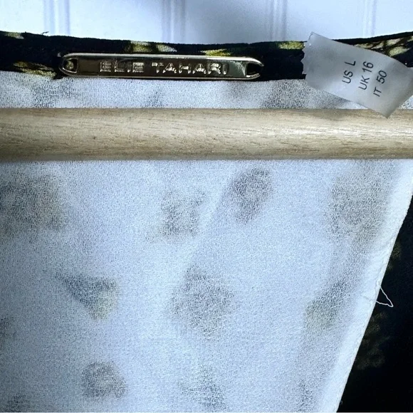 ELIE TAHARI Floral Print Silk Midi-Dress V-Neck Lined Size Large - Picture 12 of 17